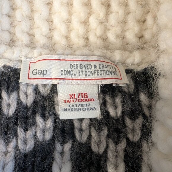 Gap Chunky Knit Zip Up Heavy Warm Alpaca Wool Long Sleeve Sweater, NWOT - Picture 5 of 6